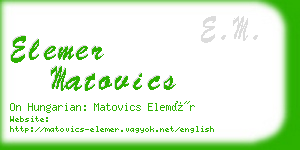 elemer matovics business card